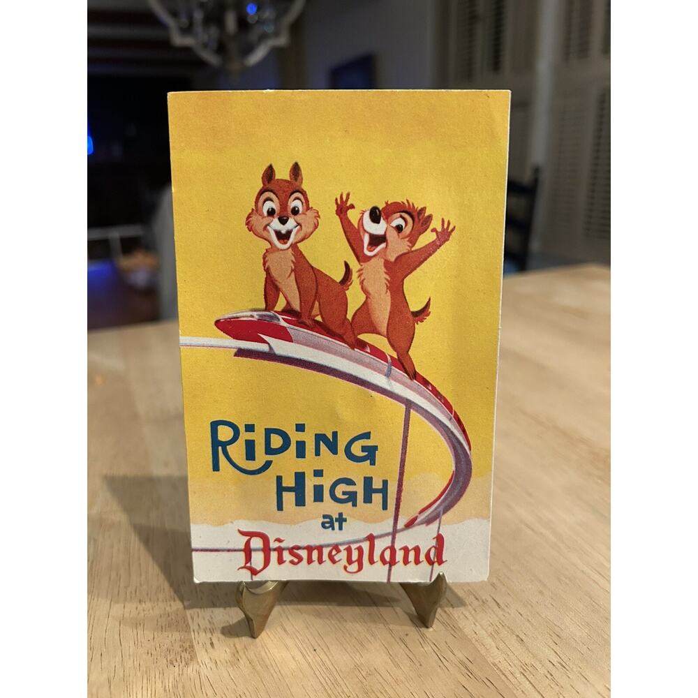 Disneyland Chip and Dale Monorail Squeaker Postcard
